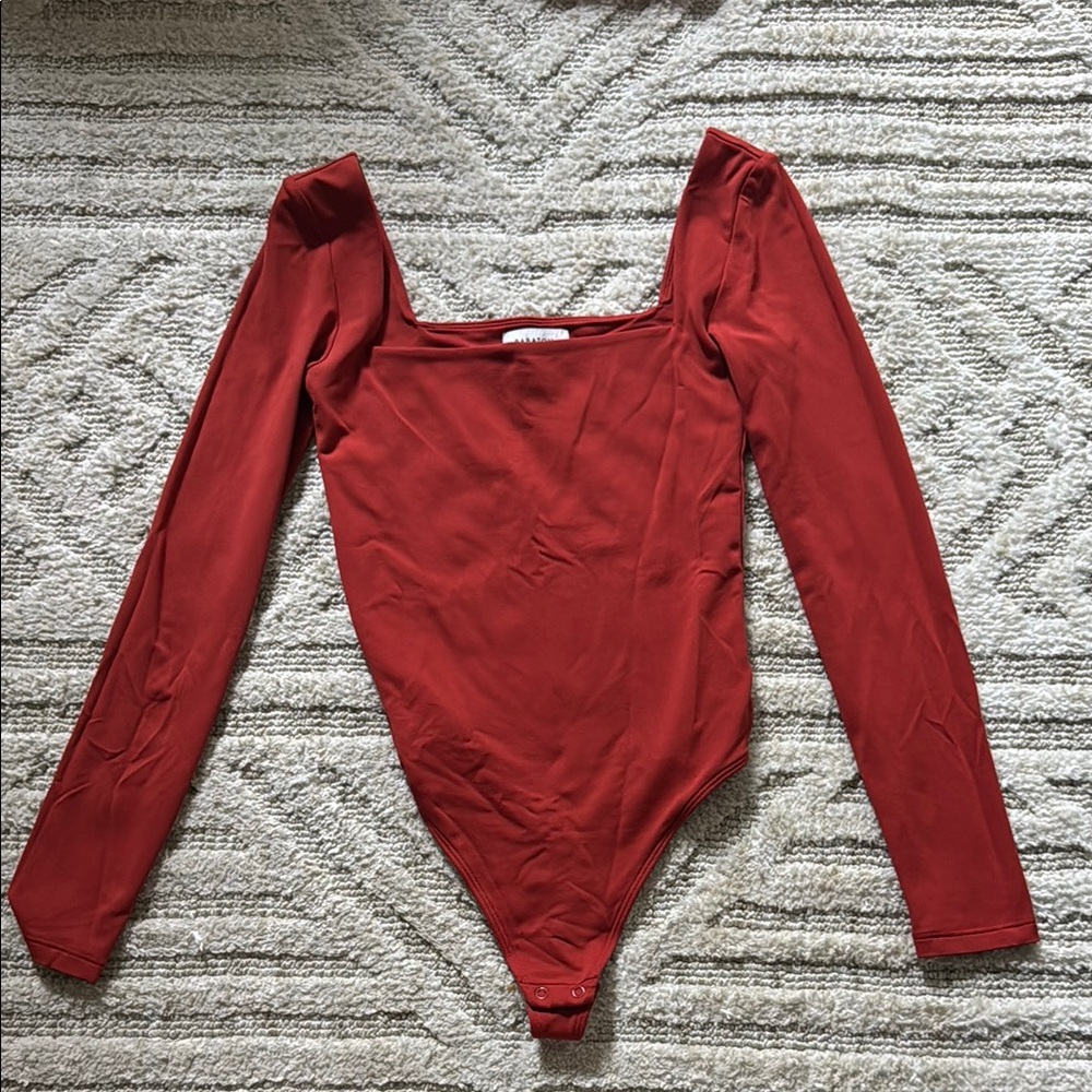 Aritzia Red Bodysuit with Square Neckline